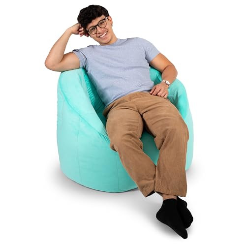 Big Joe Milano Bean Bag Chair for Kids, Teens, Adults, Mint Plush, Ultra-Soft Polyester, Lightweight Seat for Reading Nook and Gaming, 2.5 foot Refillable | Amazon (US)