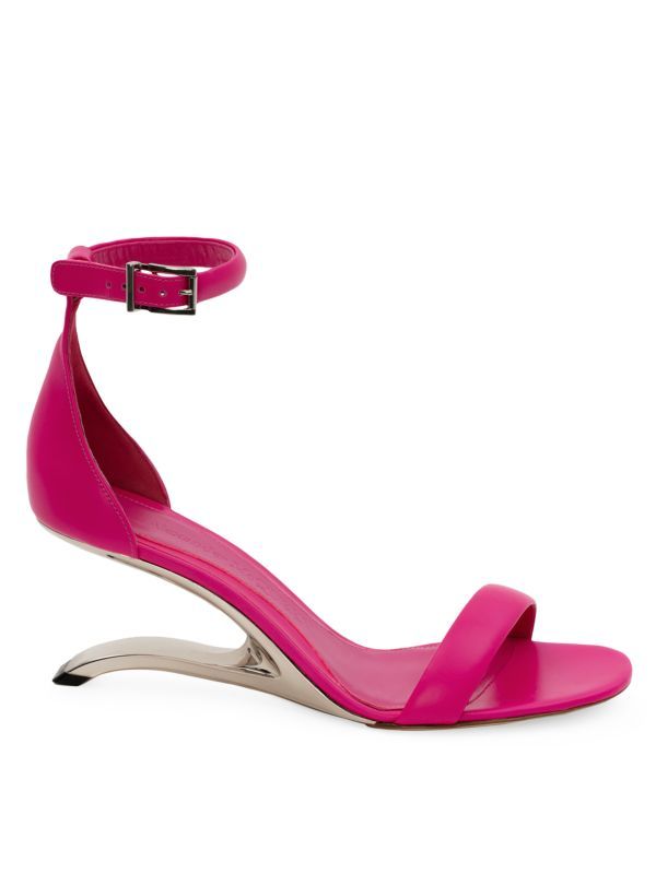 Leather Sculptural Heel Sandals | Saks Fifth Avenue OFF 5TH