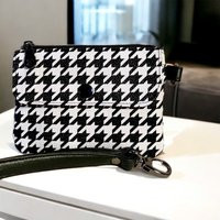Houndstooth Mini Wallet Black & White Faux Leather Wristlet | Etsy (US)