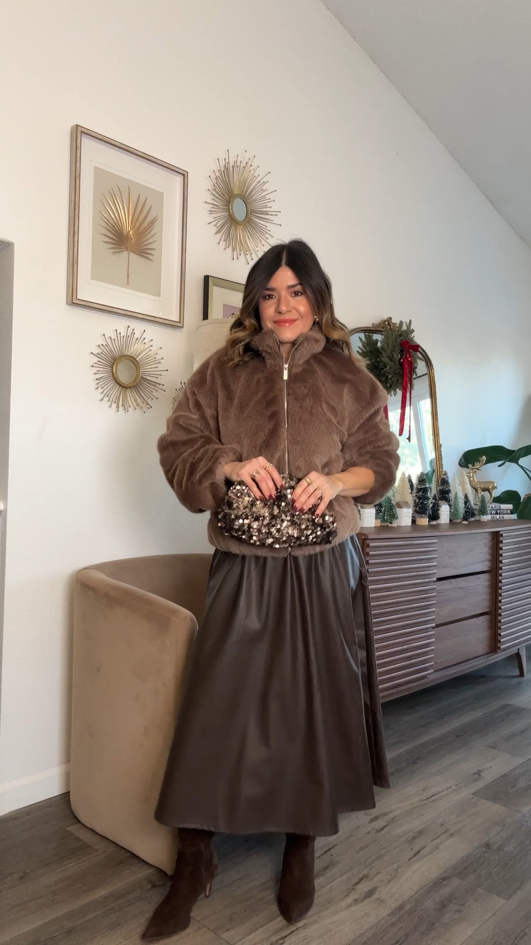 The chicest brown teddy coat! You girls won’t  believe the price! It’s under $55!
It runs tts. Order your regular size. 
Coat size XS
Skirt size xs

#LTKHoliday #LTKFindsUnder50 #LTKootd