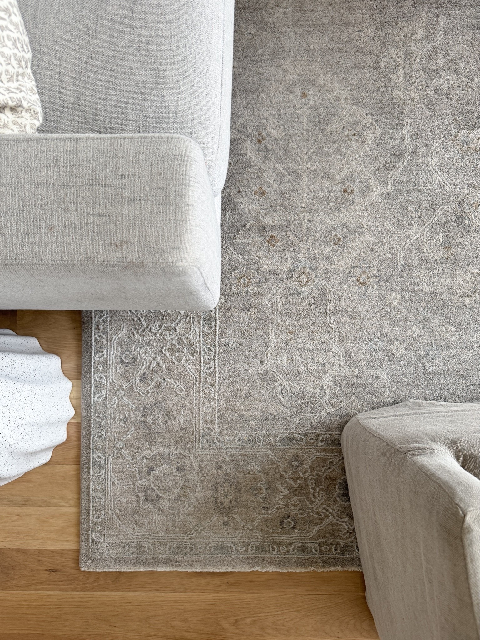One of my most-asked-about rugs is included in Wayfair's Black Friday in July sale!

If you're looking for a rug that's beautiful *and* practical, the Aiello rug is one I recommend over and over again. It has a soft, vintage-inspired pattern with the perfect blend of light gray, subtle blue, beige, and ivory, making it incredibly versatile with both warm and cool color palettes.

It's held up beautifully in our busy family home, doesn't shed like many rugs at this price point, and adds just enough pattern and texture while still keeping a space feeling calm and timeless.

If you've been searching for a durable, neutral area rug that works with almost any style, this is one of my all-time favorites—and now is the best time to grab it while it's on sale.

#LTKSaleAlert #LTKHome