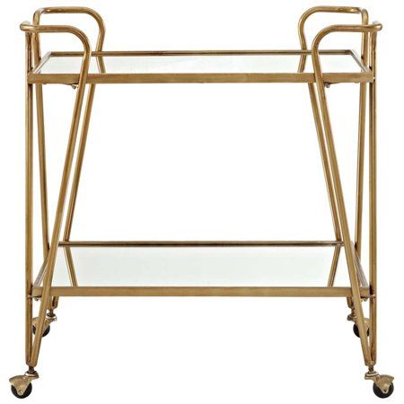 Linon Gold Mid-Century Bar Cart | Walmart (US)