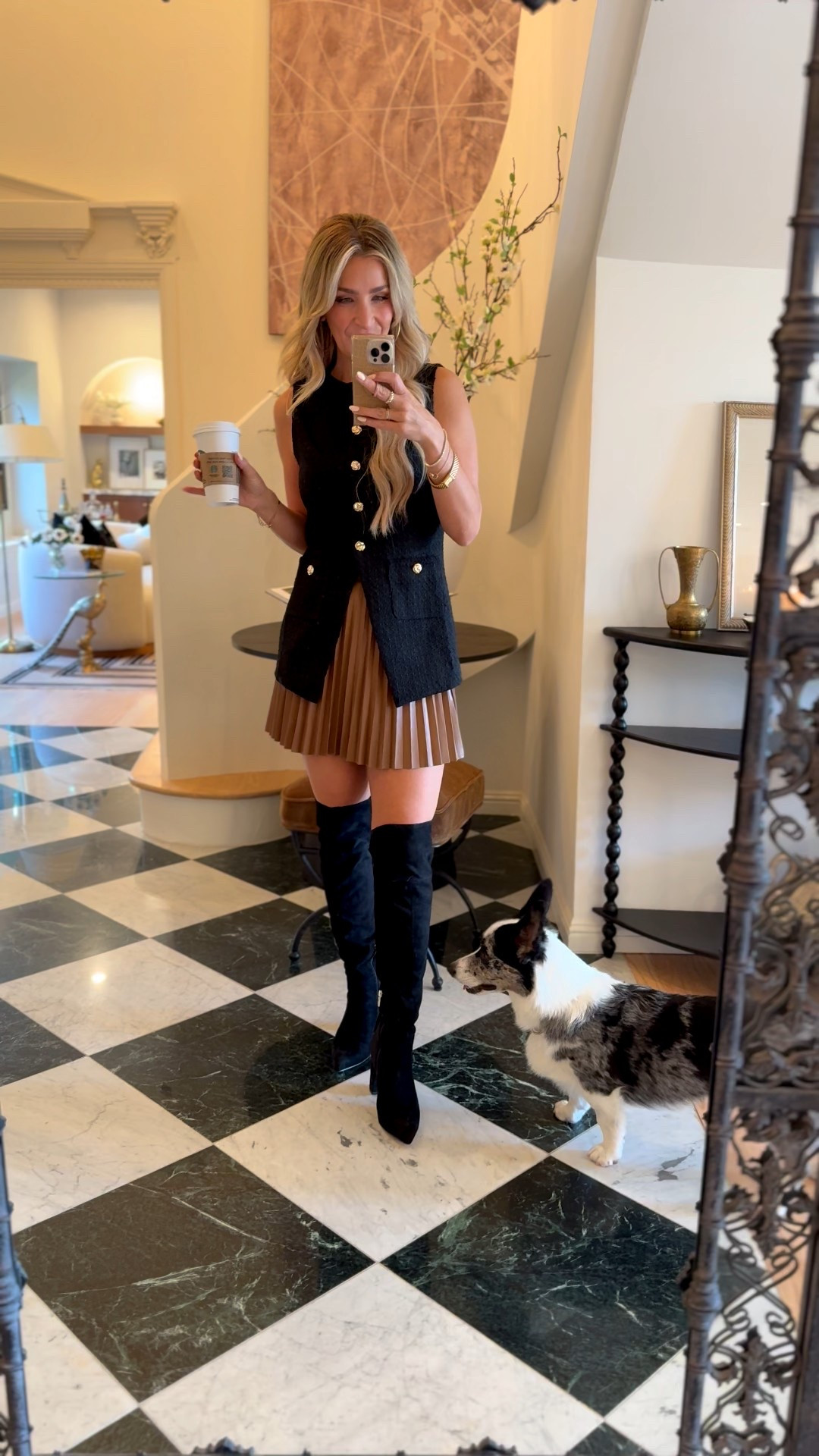 Fall outfit! Tweed vest top, pleated leather skirt, suede boots. 

#LTKStyleTip #LTKSeasonal #LTKSaleAlert