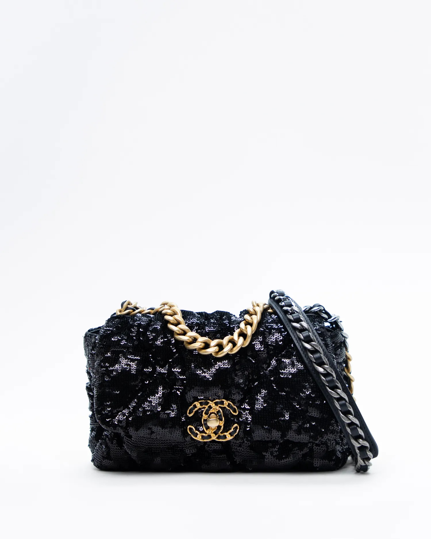 Puffy Sequin Chanel 19 Flap Bag | Vivrelle