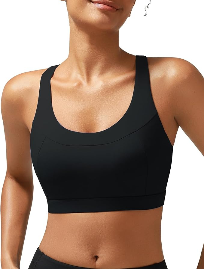 RUNNING GIRL Sports Bras for Women High Support,Racerback Molded Cup Sports Bra with Sewn in Pads | Amazon (US)