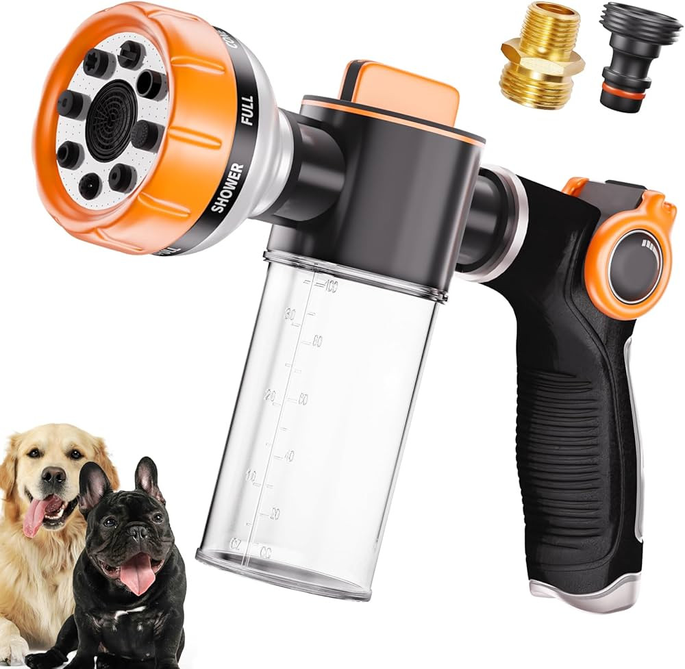 Dog Washing Hose Attachment, Pet Shower, Upgrade 8-in-1 Mode Dog Shower Attachment with 3.5oz 100... | Amazon (US)