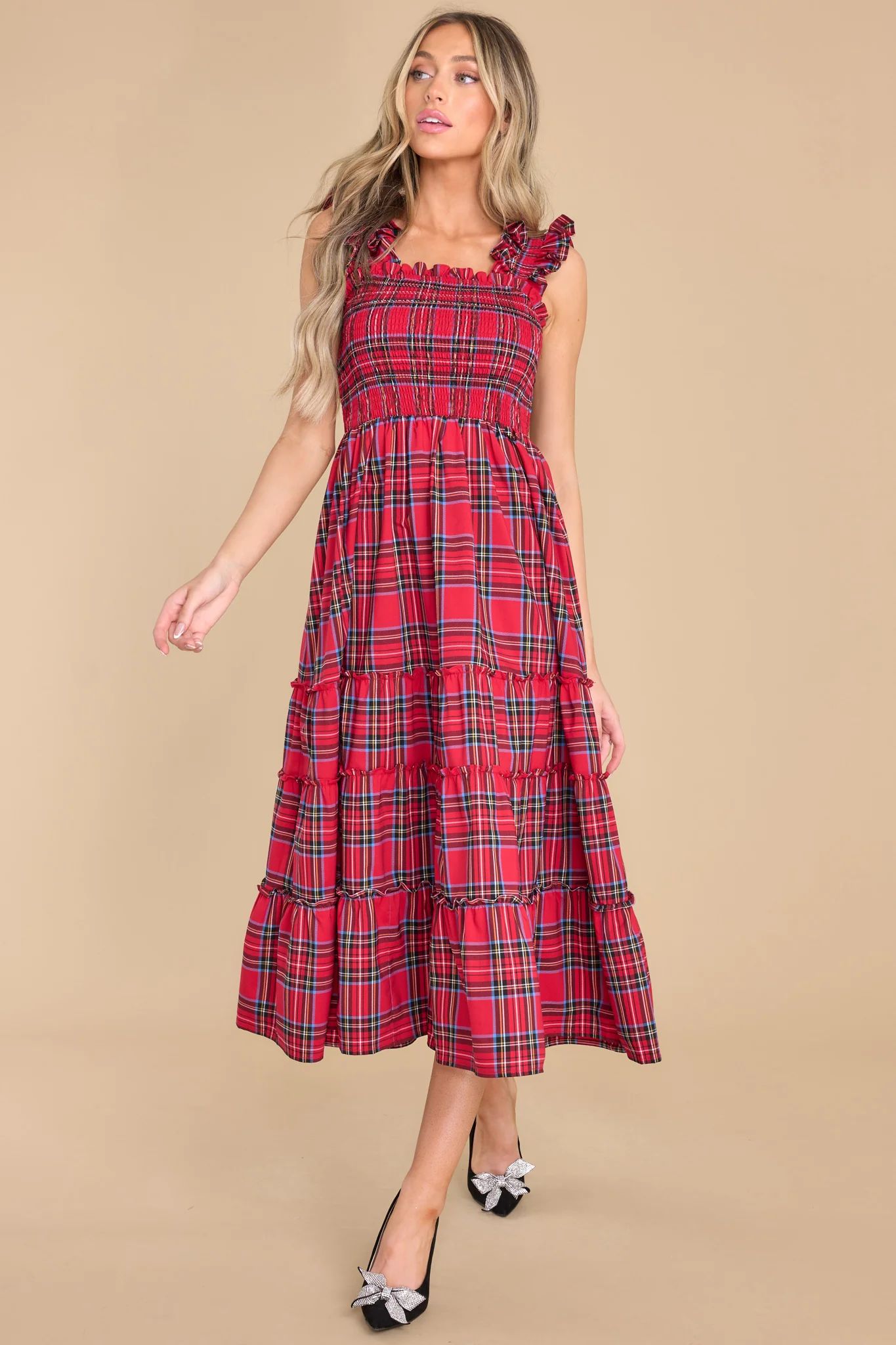 Pride And Joy Red Plaid Maxi Dress | Red Dress 