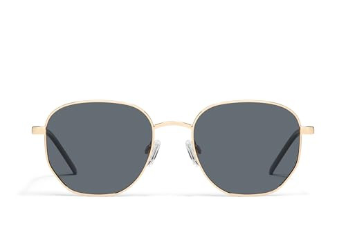 Quay - Sunglasses for Men & Women, Polarized Round Lenses with UV Protection (Big Time, Gold) | Amazon (US)