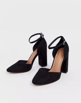 ASOS DESIGN Pleasant high block heels in black | ASOS (Global)