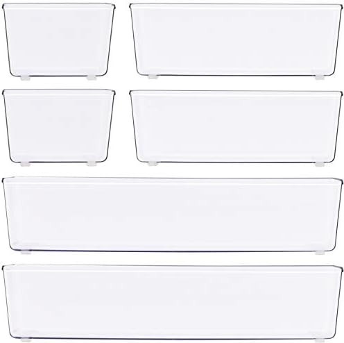 6 Pack - SimpleHouseware Desk Drawer Organizer Tray, Clear | Amazon (CA)