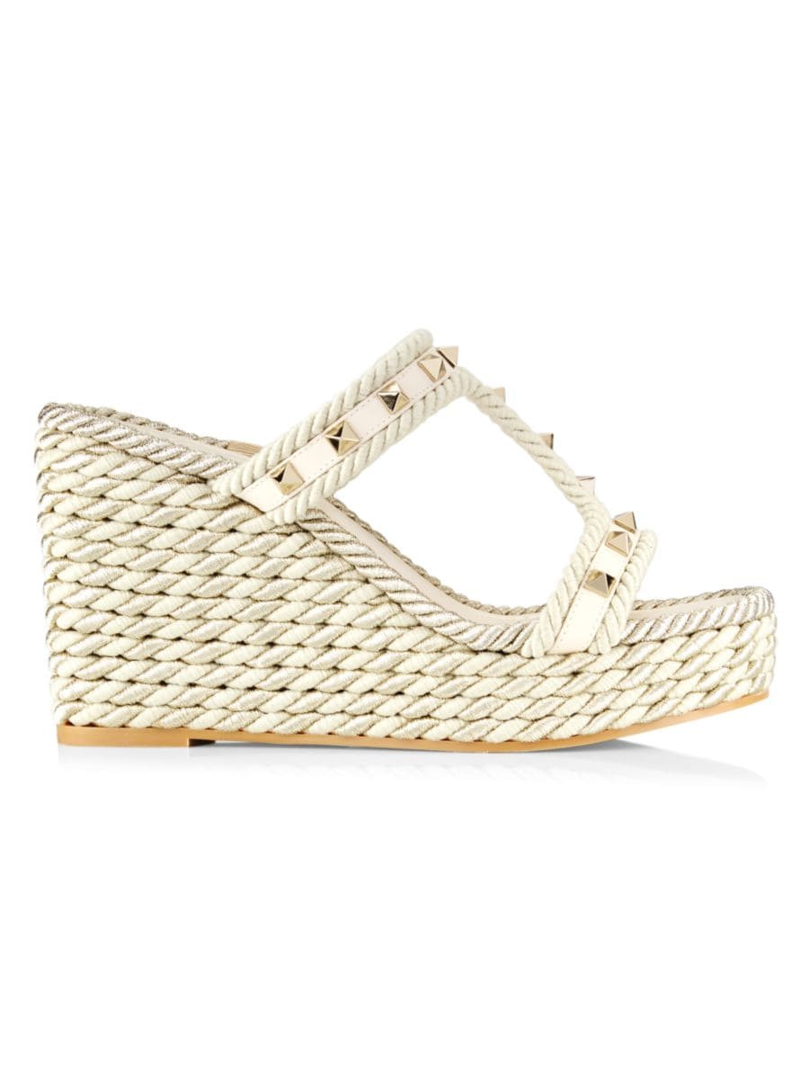Rockstud Espadrille Wedge Sandals | Saks Fifth Avenue