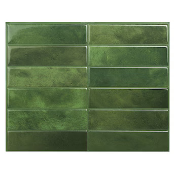 Smart Tiles Morocco Sefrou Green 9-in x 12-in Glossy Resin Wall Tile (2.8-sq. ft/ Carton) | Lowe's