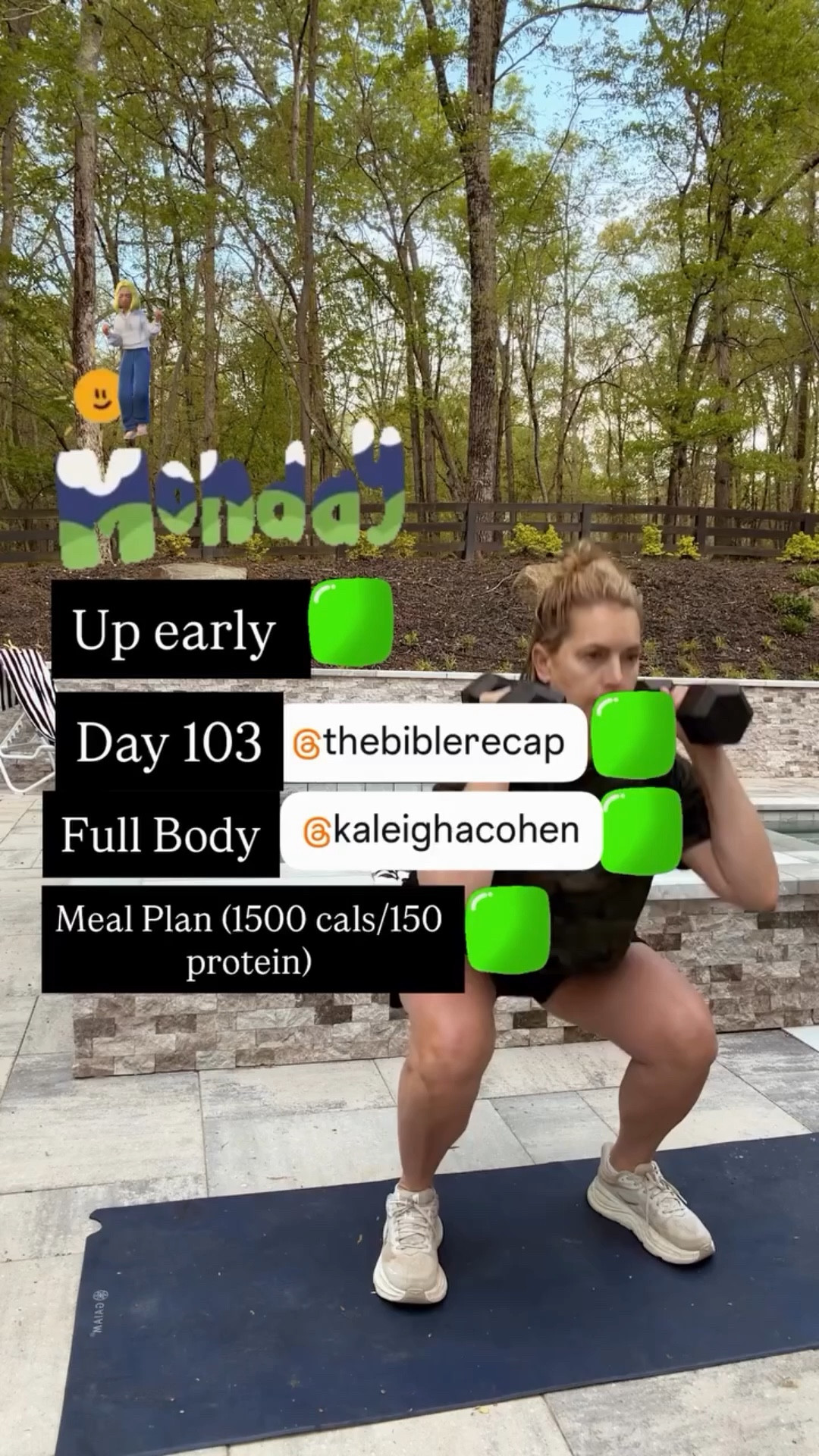 Up early  Day 103 Full Body Meal Plan (1500 cals/150 protein)