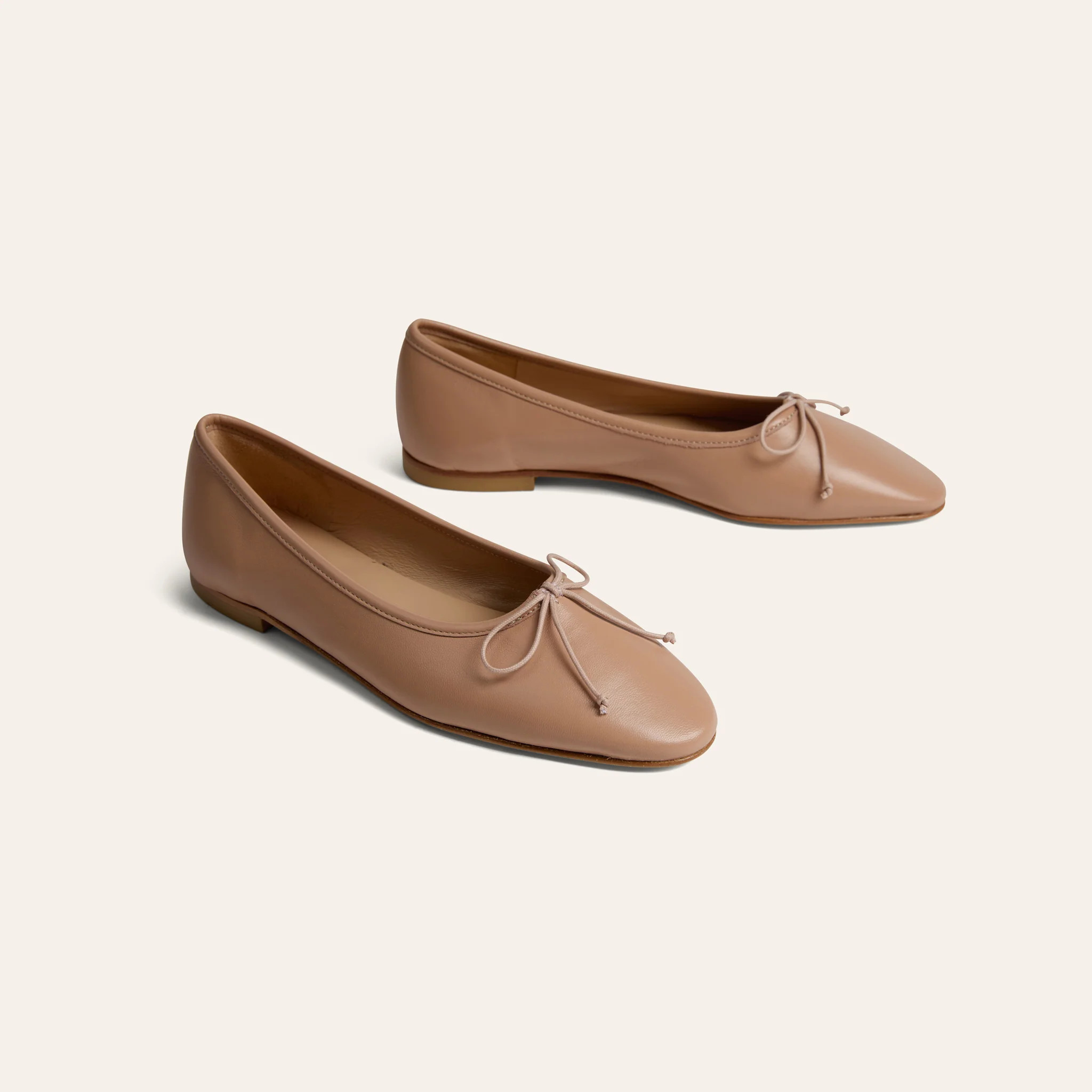 Como Italian Leather Ballet Flats in Nude | A. Soliani | A.Soliani