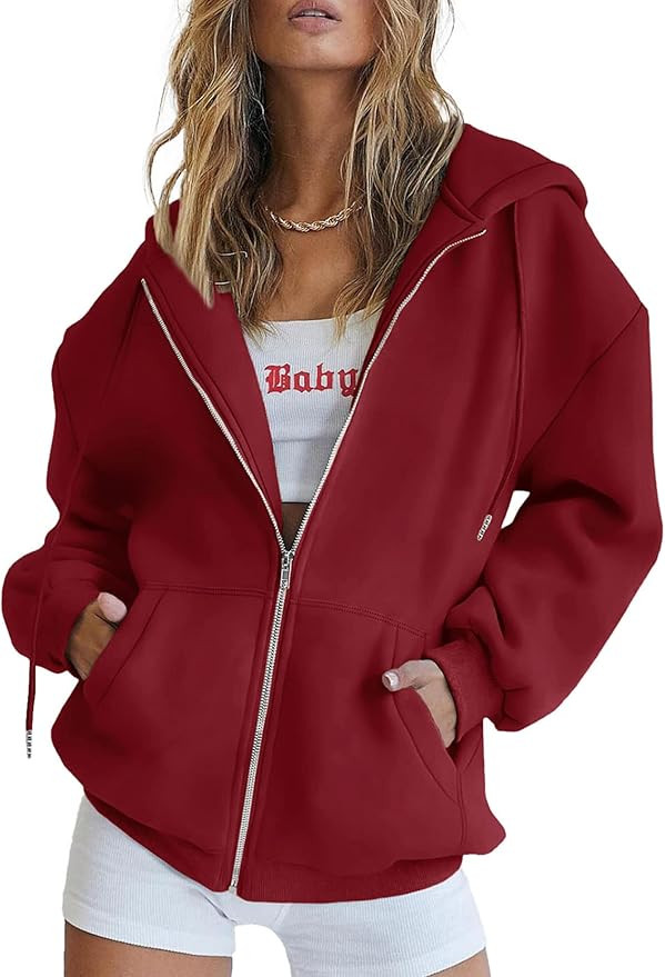 PRETTYGARDEN Women's Zip Up Y2K Hoodies Casual Long Sleeve Track Jackets With Pockets | Amazon (US)