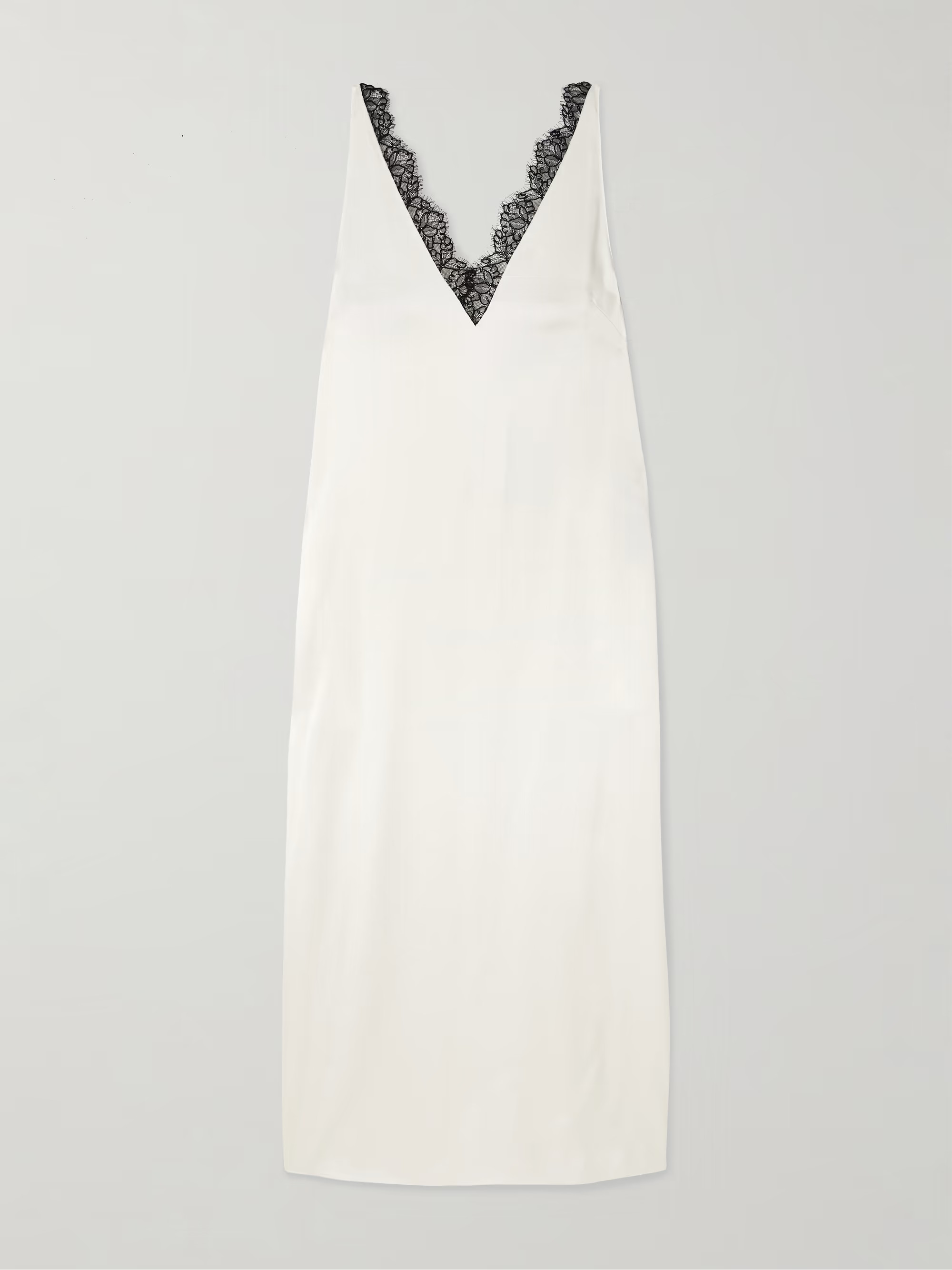 Lace-trimmed satin midi dress | NET-A-PORTER (UK & EU)
