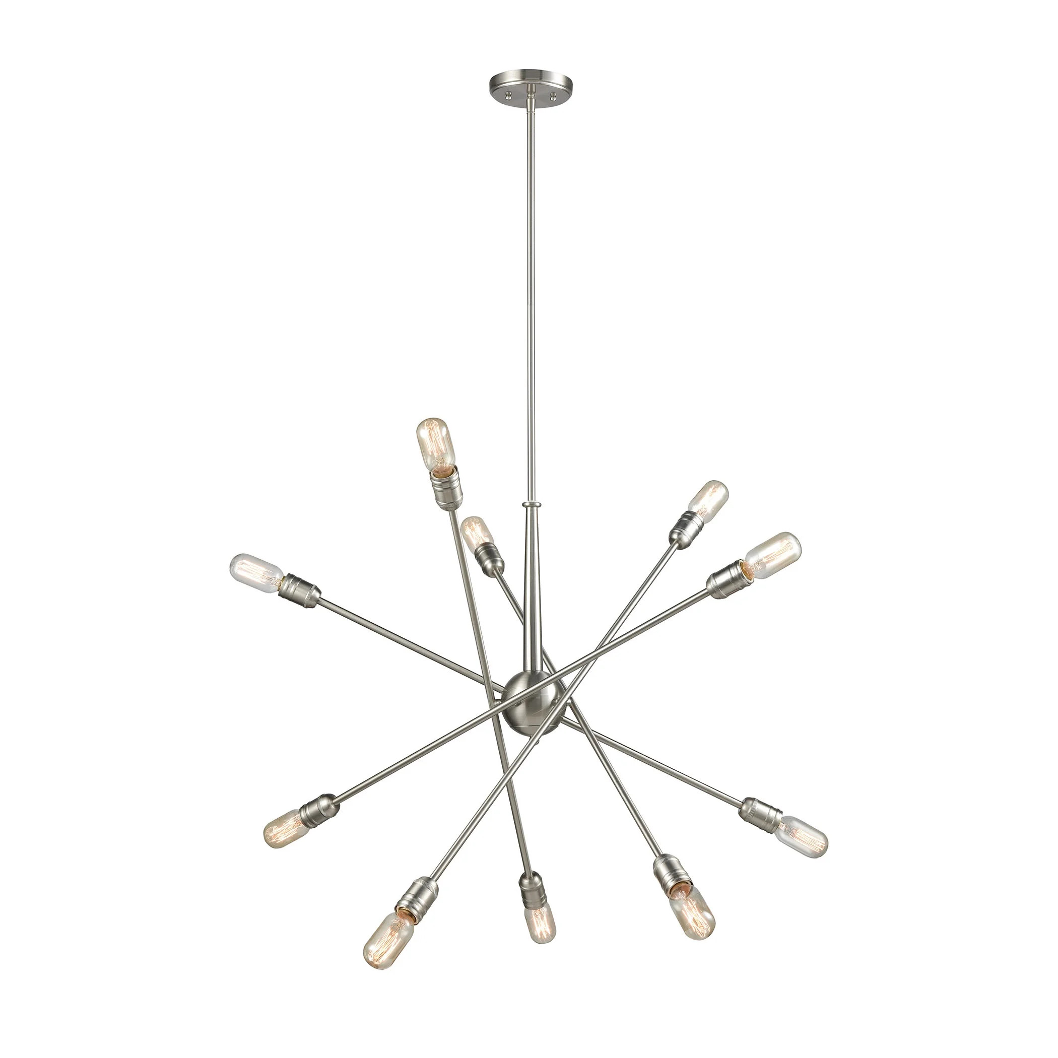 Delphine 10-Light Chandelier in Satin Nickel - Walmart.com | Walmart (US)