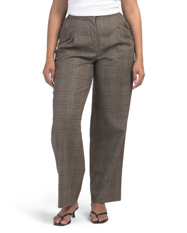 Plaid Trouser Pants For Women, Polyester/Acrylic/Wool | TJ Maxx