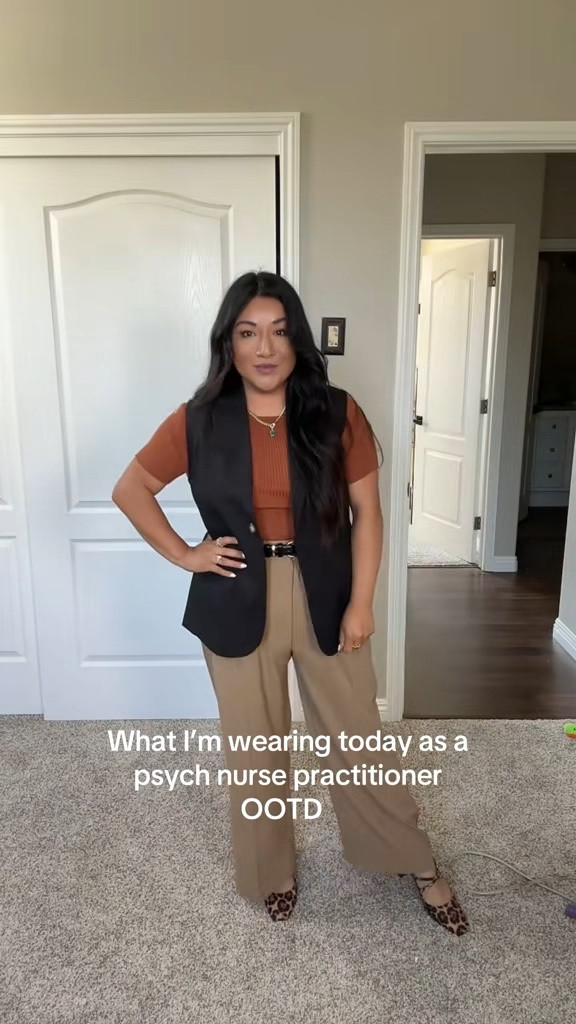 Top- large fits true to size 

Blazer vest - large fits true to size 

Pants - Large short in thin material fits true to size and has stretch , breathable 

Belt - waist 37”-41” 

#LTKWorkwear #LTKFindsUnder50 #LTKMidsize