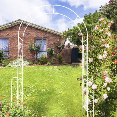 94.5'' High Metal Garden Arch, Cream White, Supports Climbing Plants, Outdoor Decoration 55'' X White, Adds Elegance, | Wayfair North America