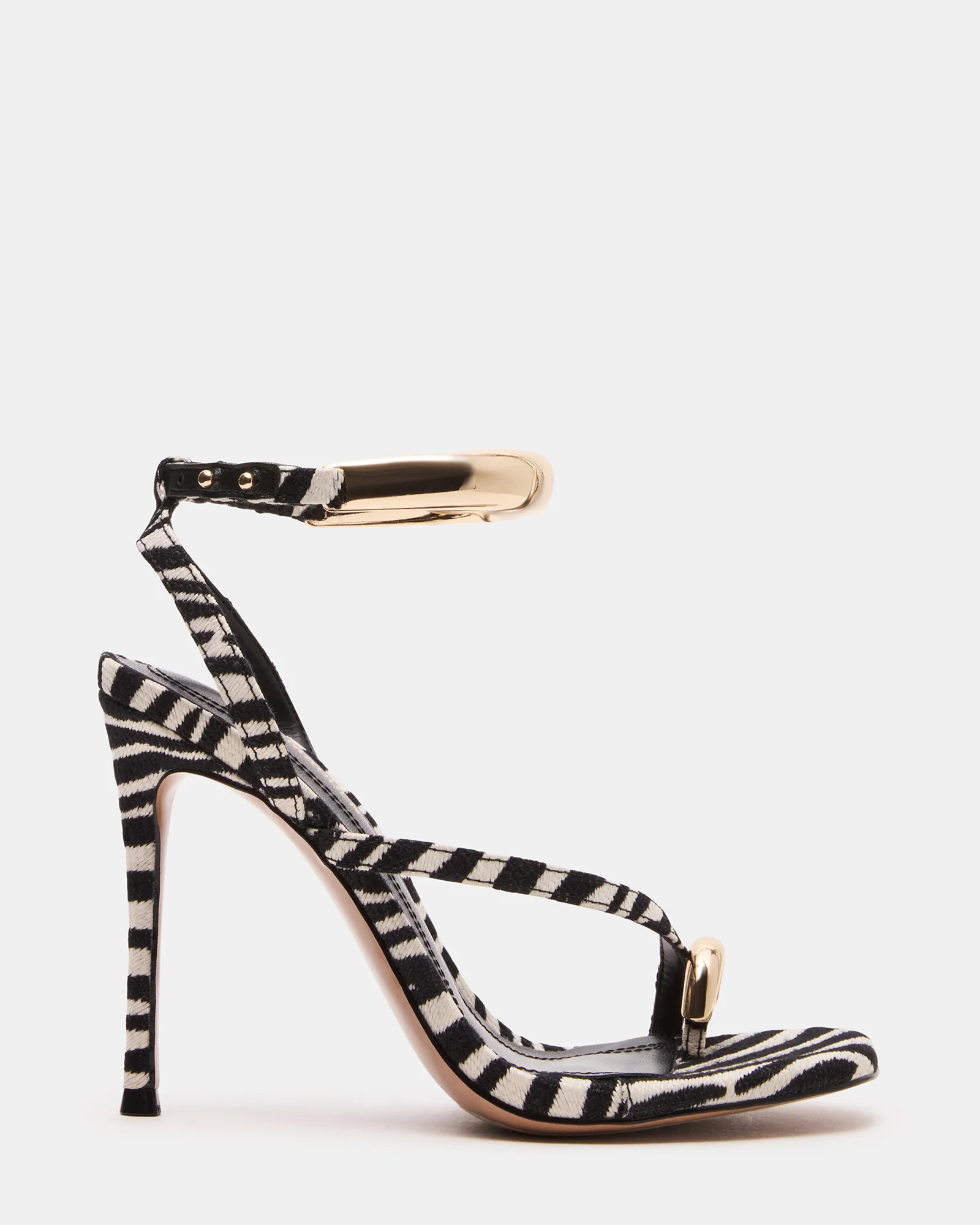 TIA Zebra Open-Toe Stiletto Women's Heel | Steve Madden (US)