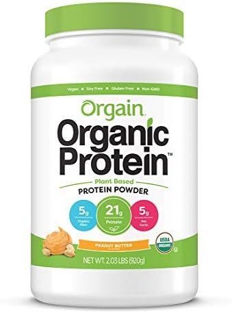 Orgain Organic Plant Based Protein Powder, Peanut Butter - Vegan, Low Net Carbs, Non Dairy, Glute... | Amazon (US)