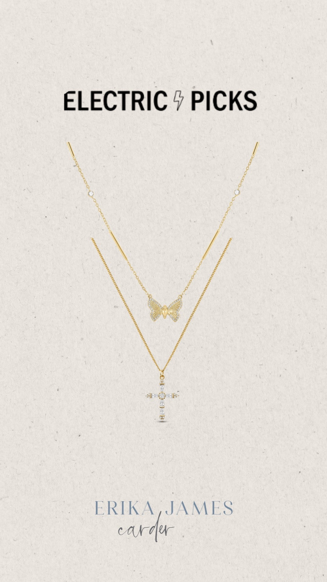 Bought these two necklaces for summer from electric picks! I have owned multiple pieces from them throughout the years and love that they are 14 karat gold plated so they never tarnish. If you sign up for text messages, you will get a 15% off coupon which will be amazing when applied to these prices.

You can also stack these codes directly extra discounts:

TAKE20 
BDAY20

Total discounts took $20 off the cross necklace and $19.60 off the butterfly necklace. 

#LTKFindsUnder100 #LTKSummerEdit