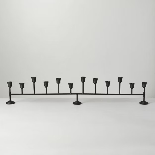Oversized Metal Taper Candelabra Textured Black - Hearth & Hand™ with Magnolia | Target