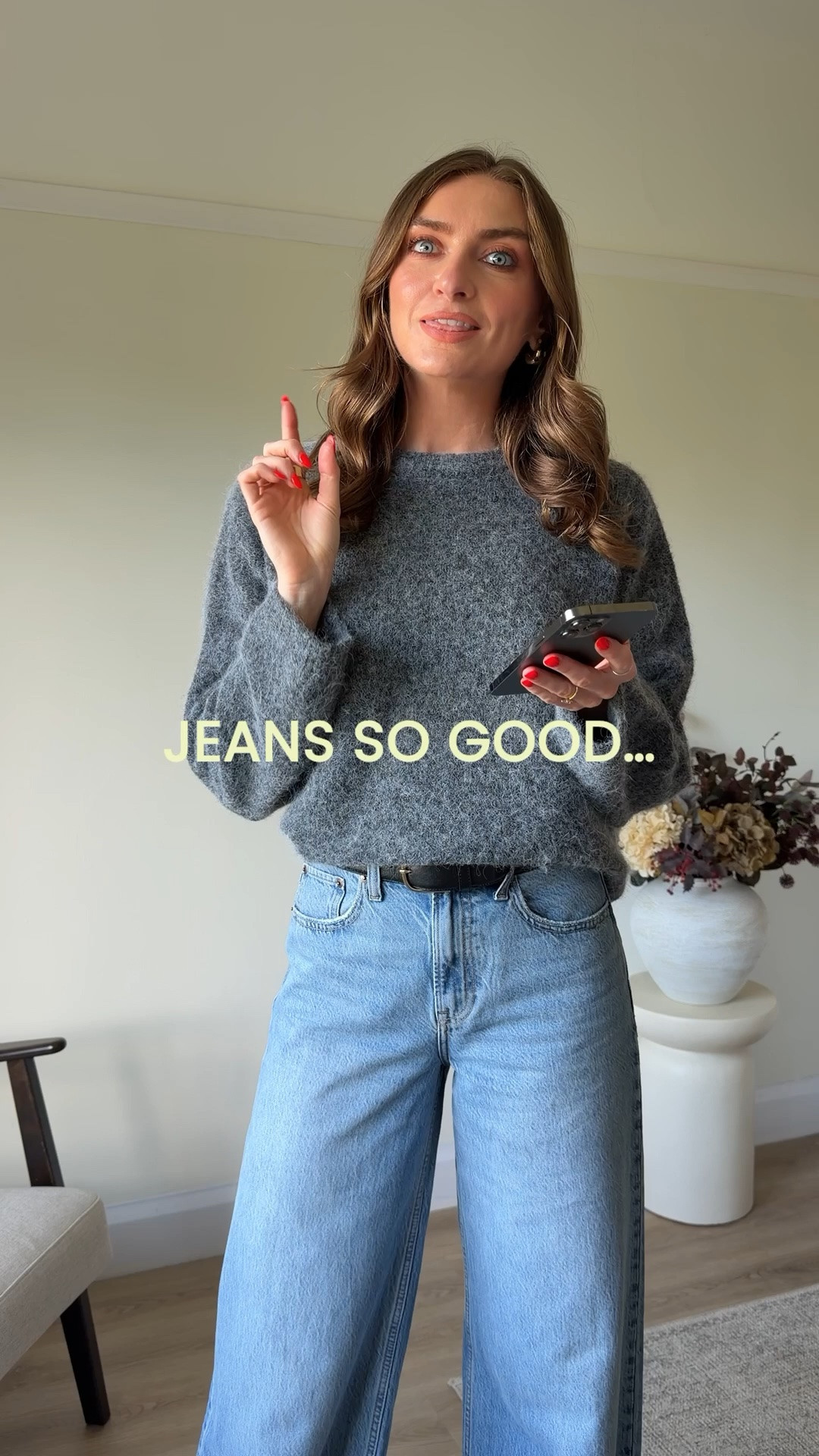 The Abercrombie wide leg jeans 
I wear the W25 Long and in 5ft 6 
Up to 25% off this weekend and use: AFEMILY for an extra 15% off on top
Small in the Matalan jumper

#LTKuk #LTKautumn #LTKjeans