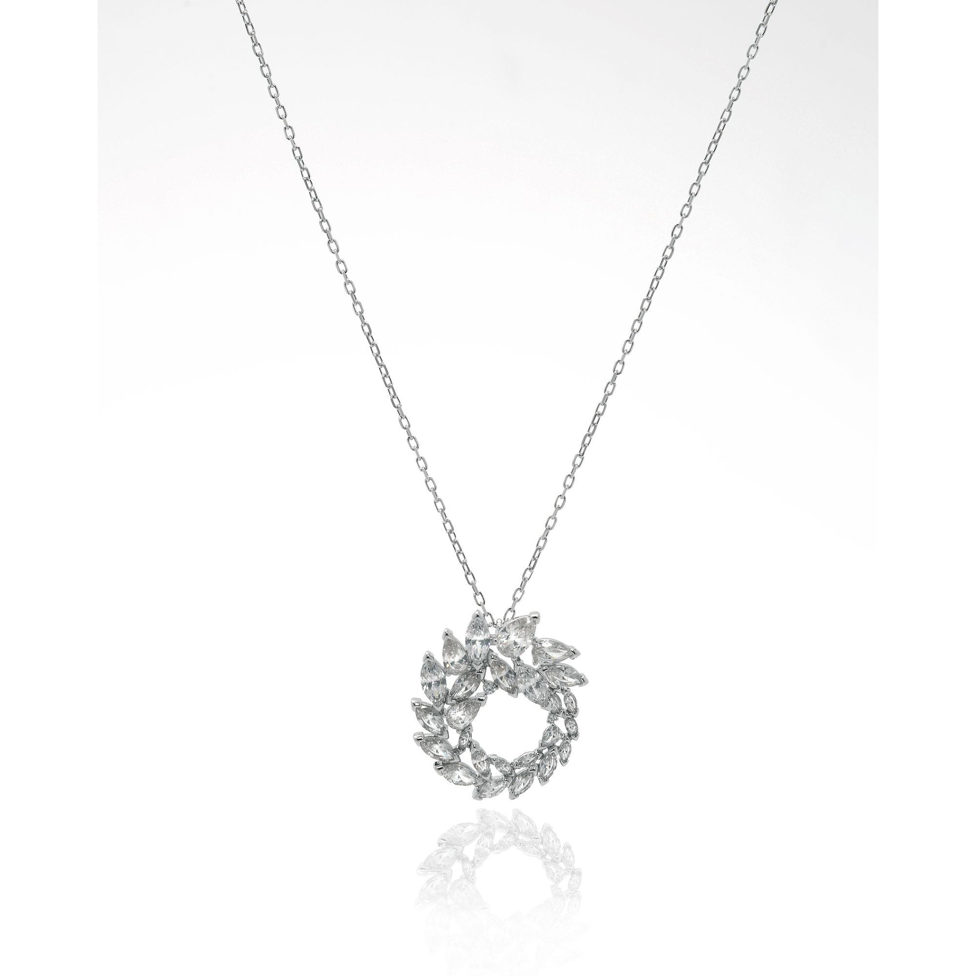 Swarovski Louison Rhodium Plated Czech White Crystal Necklace 5450926 | ShopWorn | Shop Worn
