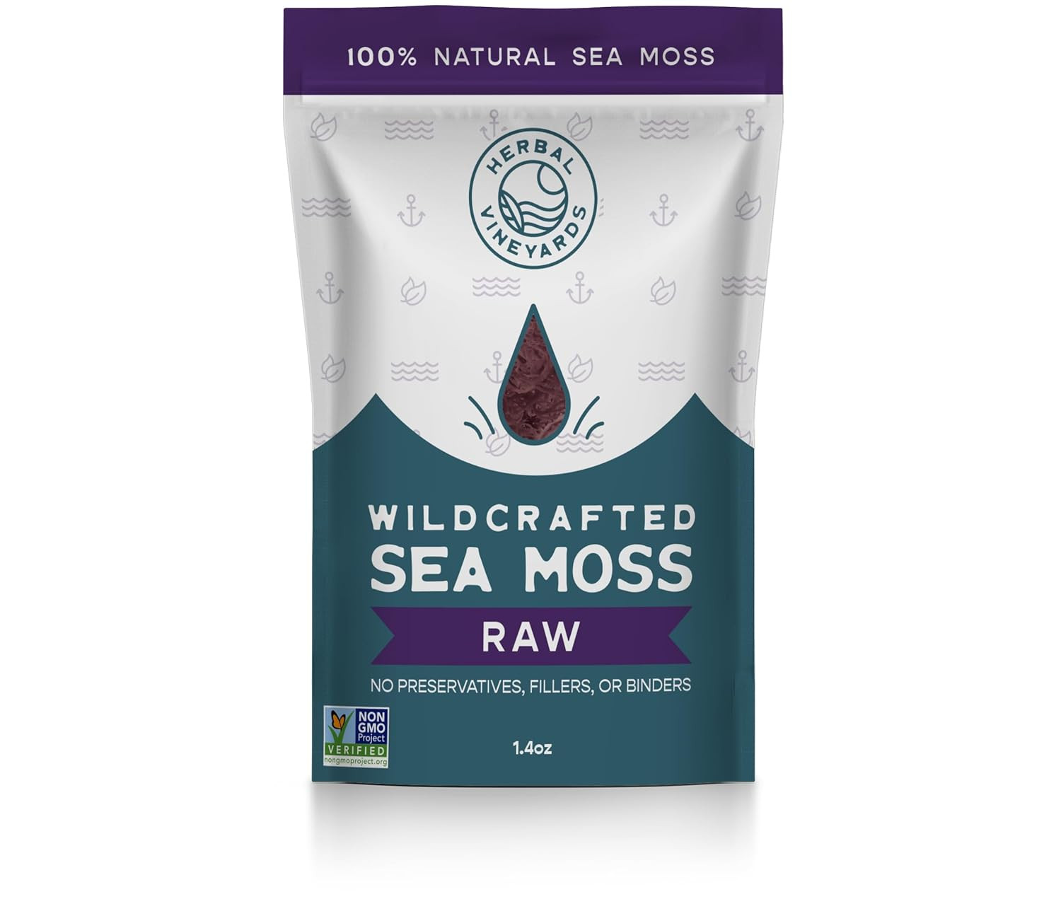 Herbal Vineyards 100% Natural Organic Wildcrafted Premium Purple Raw Sea Moss | 1.4oz Package | N... | Amazon (US)