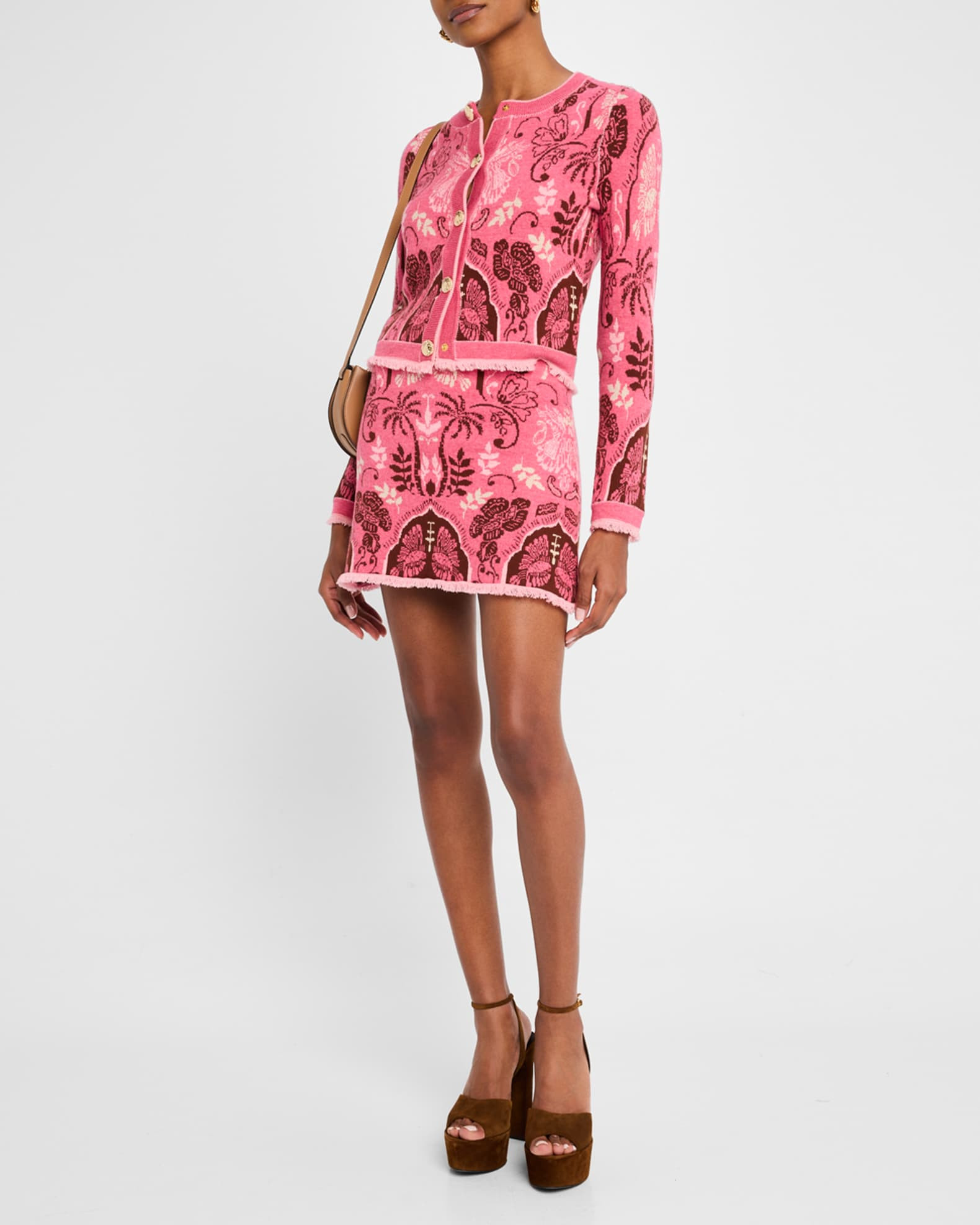 Lindy Jacquard Knit Wool-Blend Mini Skirt | Neiman Marcus