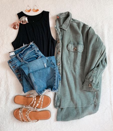 This outfit is such a back to school staple, it has been a hit every year! This waffle Shacket is so lightweight and acts as a cardigan over this Abercrombie tank top bodysuit. Paired it with my favorite mom jeans and sandals. I am linking a similar Shacket from amazon too.

Back to school outfit, school outfits, Shacket outfit, fall transition outfit, fall outfit idea, fall outfit, fall outfits, Abercrombie style, Abercrombie jeans, mom jeans, casual outfit, black bodysuit

#LTKxBacktoSchool #LTKU #LTKSeasonal #LTKunder50 #LTKunder100 #LTKFind #LTKstyletip #LTKsalealer t#LTKshoecrush