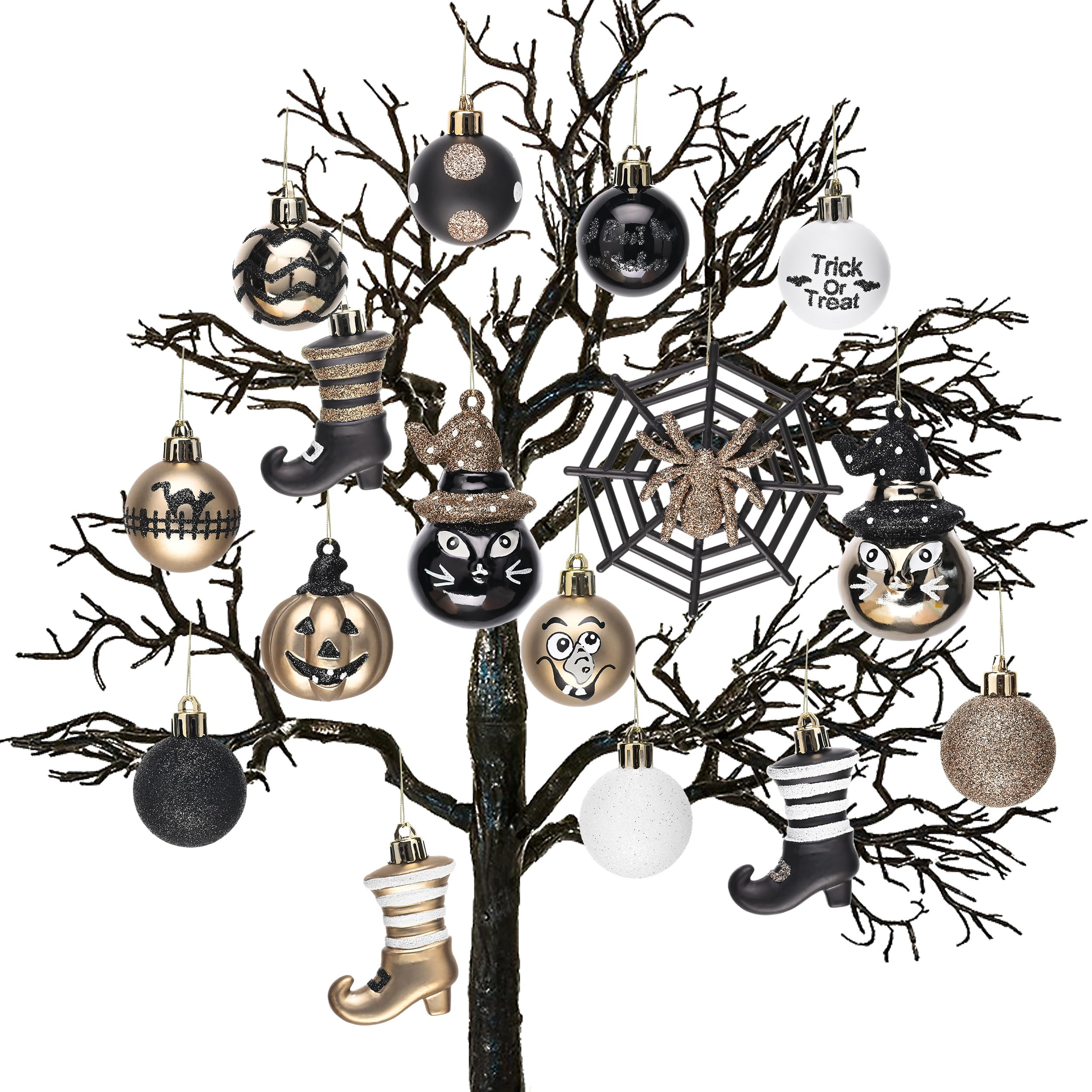 Valery Madelyn Halloween Ornaments Tree Decorations, 24ct Shatterproof Black Cats Jack-o'-Lantern... | Amazon (US)