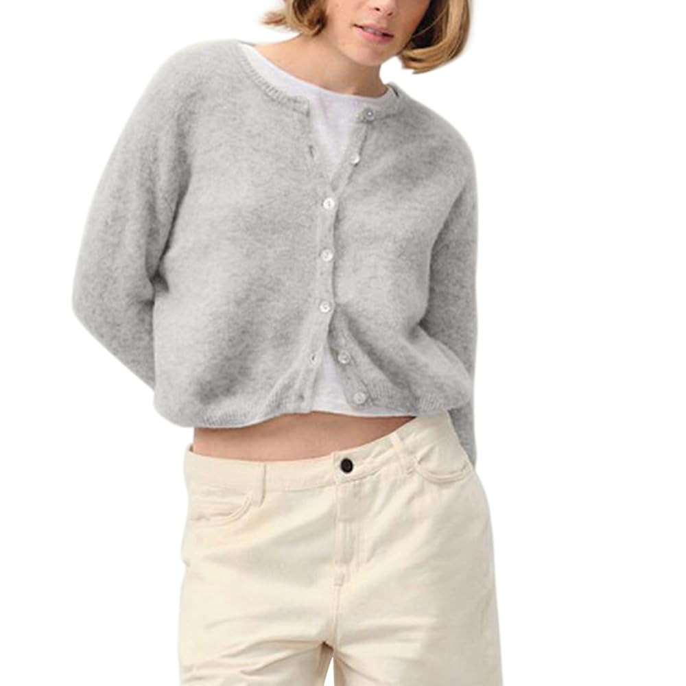 Yuemengxuan Women Cardigan Sweater Button-Down Solid Color V-Neck Long Sleeve Soft Knit Coat Jump... | Amazon (US)