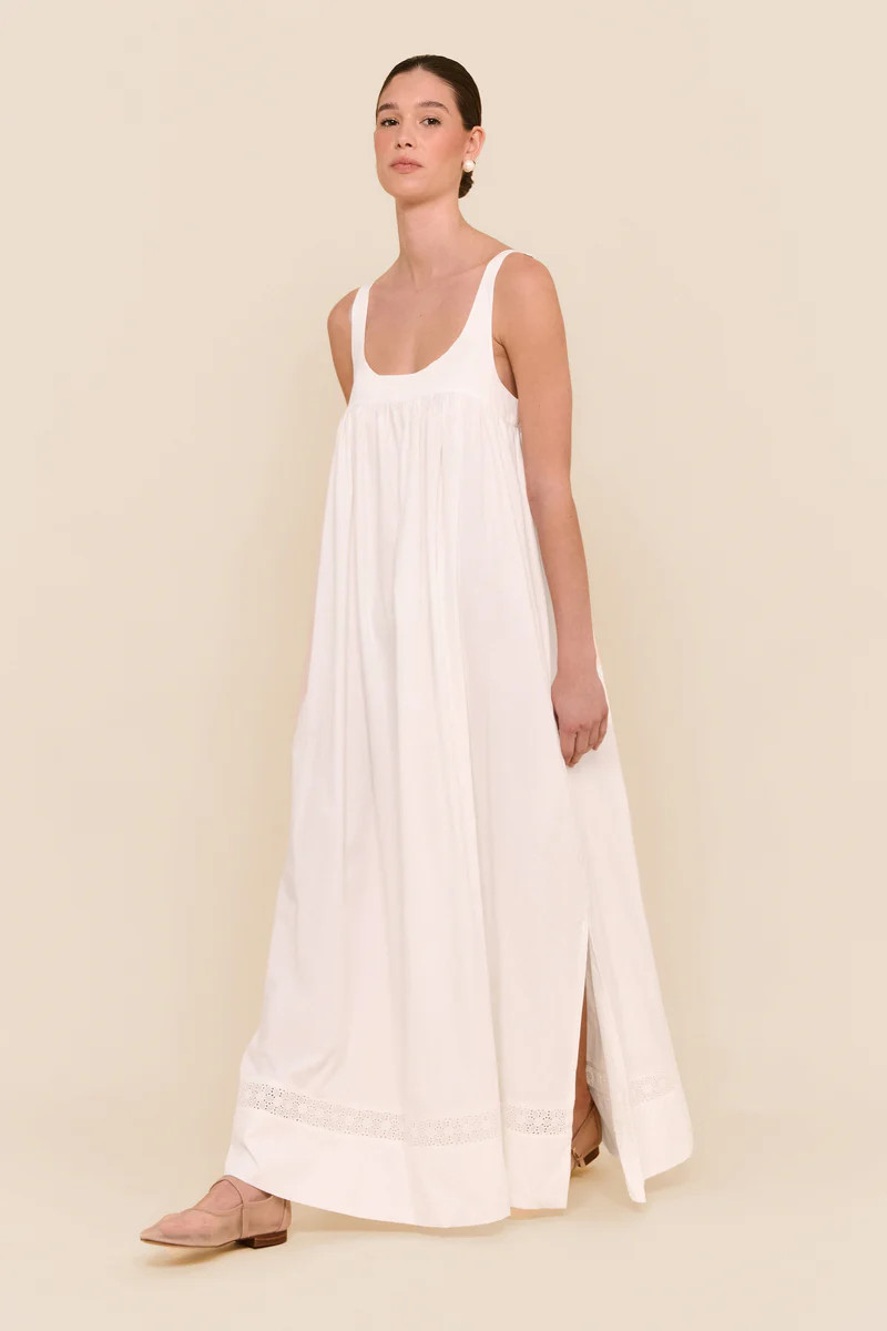 Giselle Lounge Dress - Cotton Modal - Off White | Piyama US