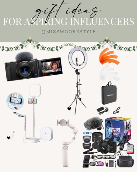 Got a tiktok fanatic, aspiring YouTuber, or Instagram enthusiast on your list? Get them some gear that will help them create even better content. The ideas in this aspiring influencer gift guide are great options to get them going on the road to viral! #camera #vloggingcamera #vloggear #influencergear #tiktok #youtube

#LTKHoliday #LTKGiftGuide