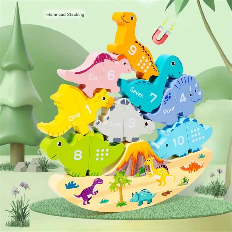Wooden Stacking Dinosaur Toy Magnetic Montessori Paired - Temu | Temu Affiliate Program