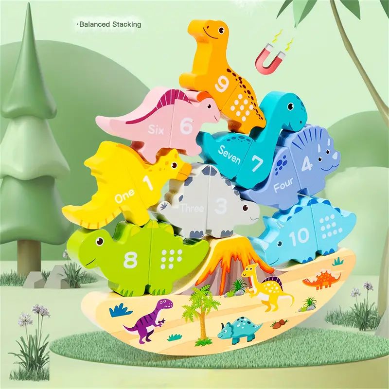 Wooden Stacking Dinosaur Toy Magnetic Montessori Paired - Temu | Temu Affiliate Program