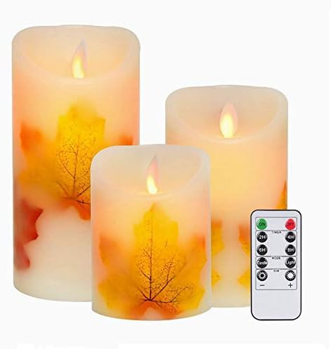 Flameless Candles Light, VEEKI Battery Candles Warm White Flameless Pillar Candles Moving Wick Fl... | Amazon (US)