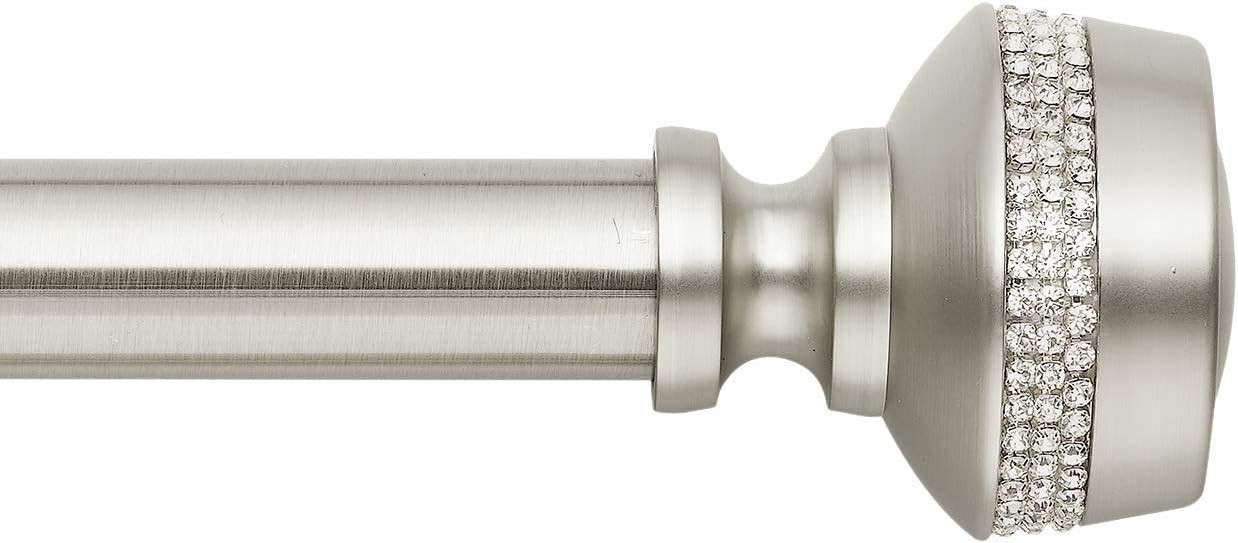 MODE Premium Collection Single Curtain Rod Set with Brilliant Urn Finials -72 to 144 in, Nickel | Amazon (US)