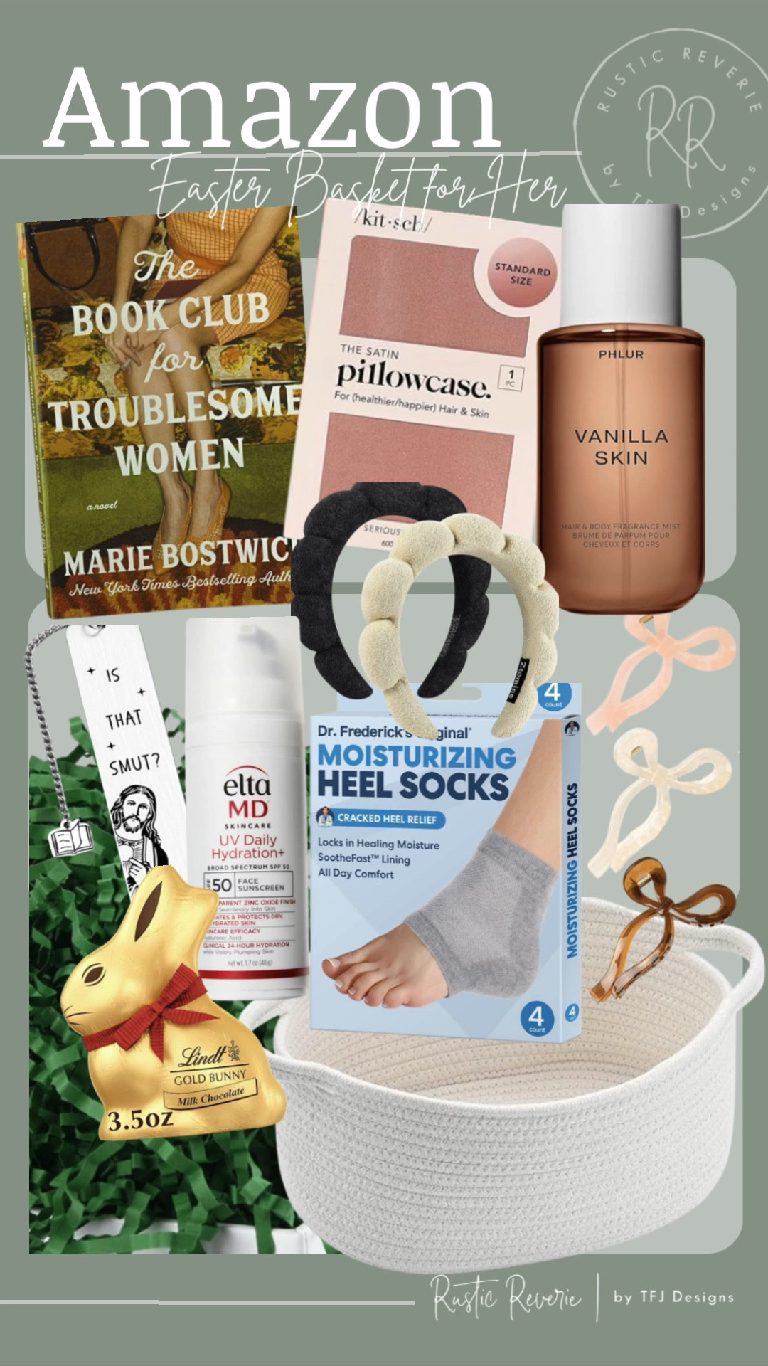 I’ve rounded up some Easter Basket Stuffers for HER! There’s still time with prime shipping. ❤️ amazon creator favorites wife mom daughter teen college high schooler young adult booktok smut book reading perfume silk satin pillowcase bow hair clip headband skincare chocolate bunny funny bookmark pedicure self care spring gift ideas 

#LTKSeasonal #LTKSaleAlert #LTKmomlife