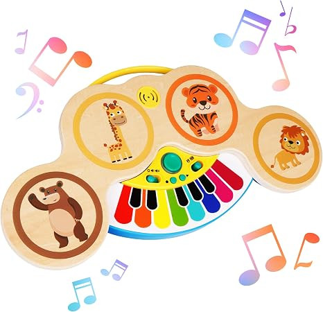 Baby Kids Drum Piano Set 2 in 1 Montessori Musical Instruments Toy Set Toddler Toys with Songs an... | Amazon (US)