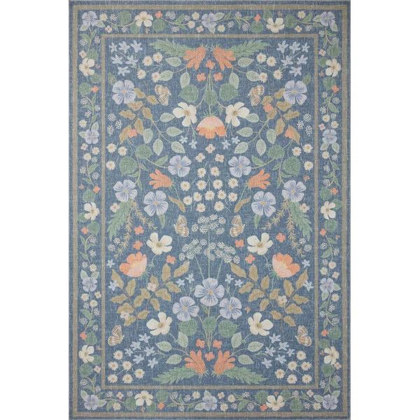 Rifle Paper Co. x Loloi Cotswolds COT-03 Willow Indigo Rug | Wayfair North America
