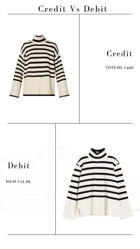 Credit Vs Debit 

High street, striped sweater, striped jumper, Toteme 

#LTKfindsunder50