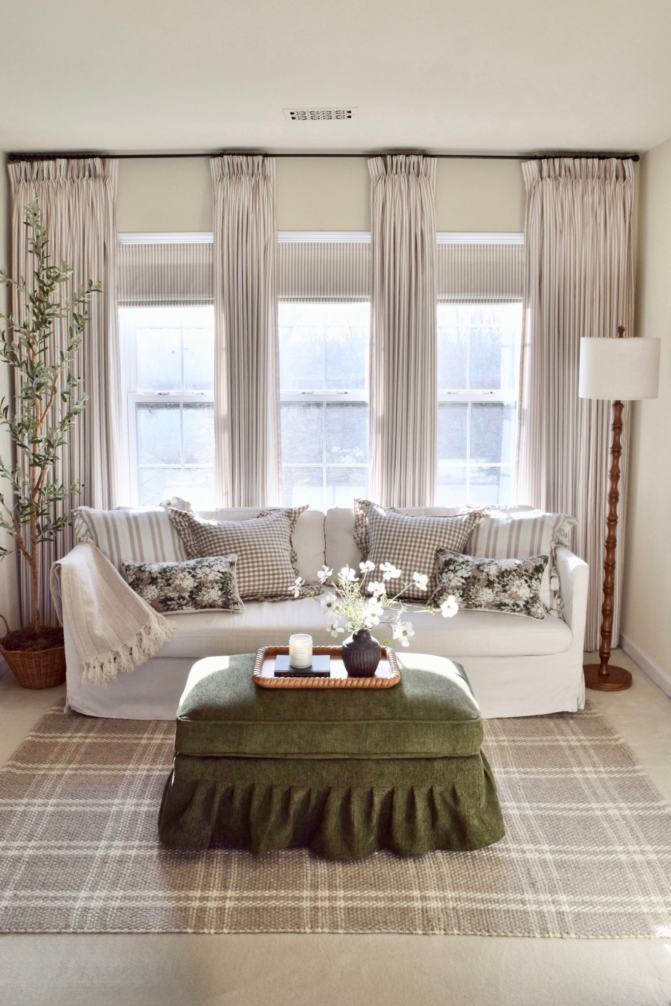Master Bedroom Suite Spring Refresh 🌿🤍🌼 with these stunning and classic custom striped curtains and motorized shades from @TWOPAGES @twopagescurtains #twopageshome #twopagescurtains 

✨use discount code Onassisandclaire 

Window Treatment Details:
 
Britt Bengoechea Print Linen Cotton Drapery
-Husk BB-P6
–Triple Pleat
–Room Darkening Liner
–Memory Shaped
 
Britt Bengoechea Print Linen Cotton Roman Shade
-Husk BB-P6
-Motorized
-Cordless
-Room Darkening Liner
-outside Mounts

#LTKSpringSale 

#LTKSeasonal #LTKHome