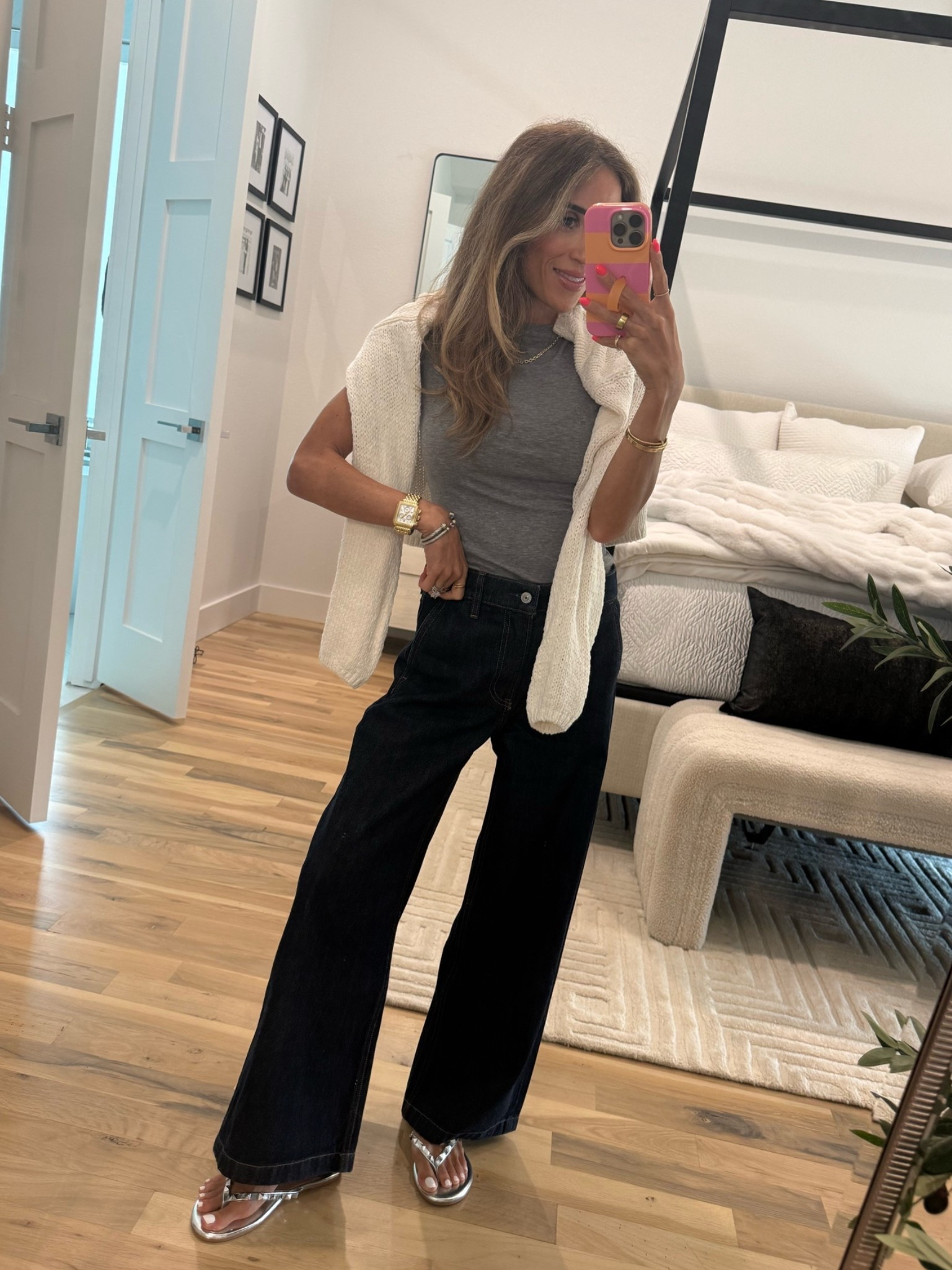 Trouser dark wash jeans you can wear to the office or for casual days. Wearing 23 x short. Code DENIMAF stacks on top

#LTKPetite #LTKSaleAlert #LTKOver40
