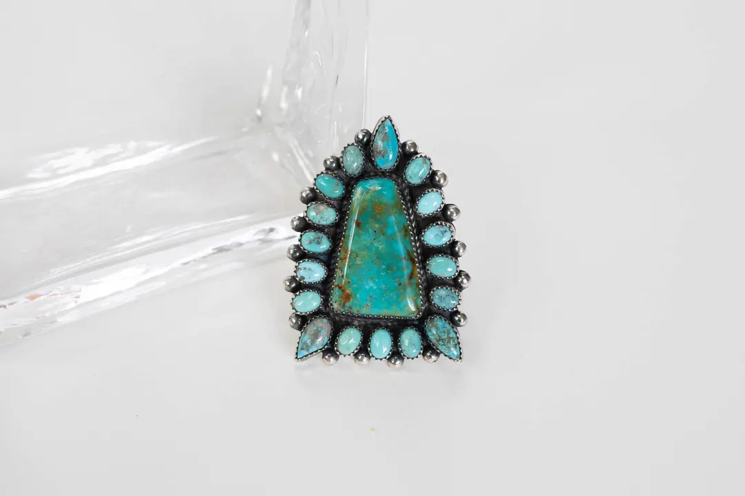 Turquoise ring. Adjustable Artist: Marcus Chavez | Etsy (US)
