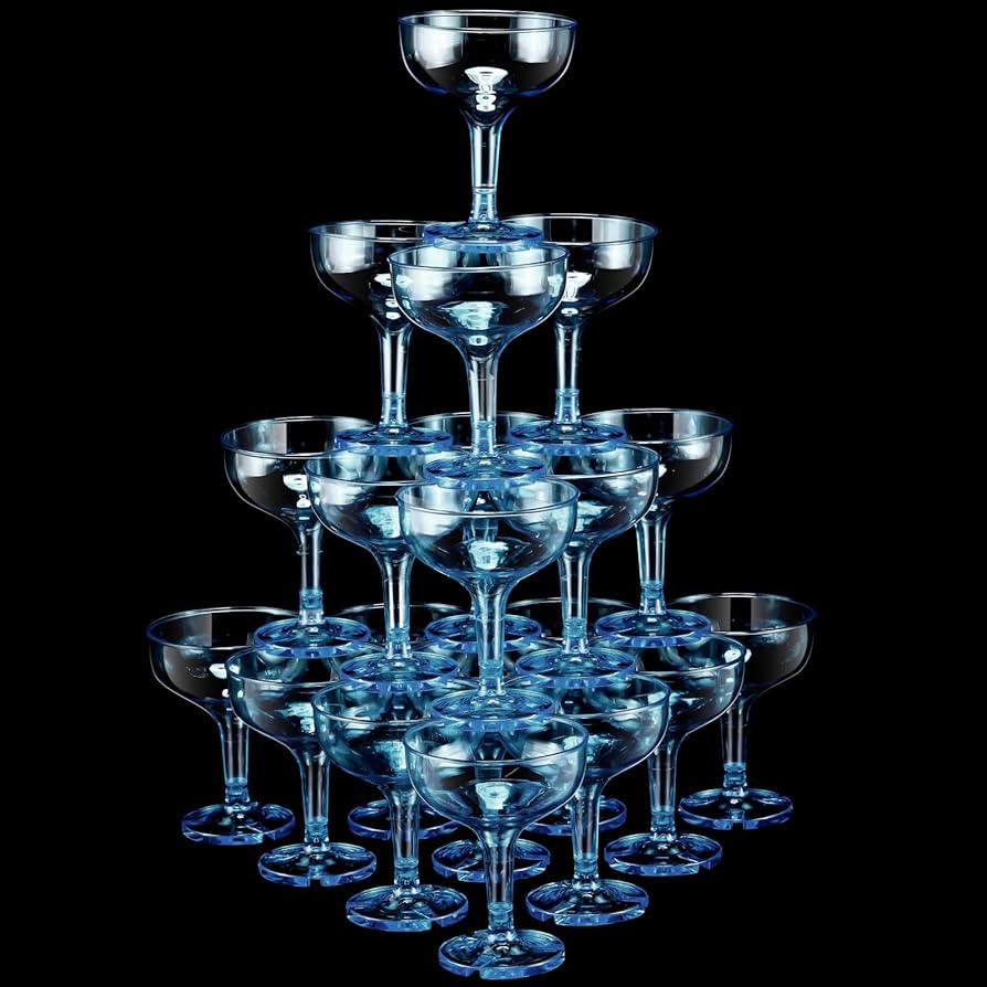 Zopeal 50 Pcs Champagne Glasses 5 oz Unbreakable Plastic Martini Glasses Disposable Wine Cups Sta... | Amazon (US)