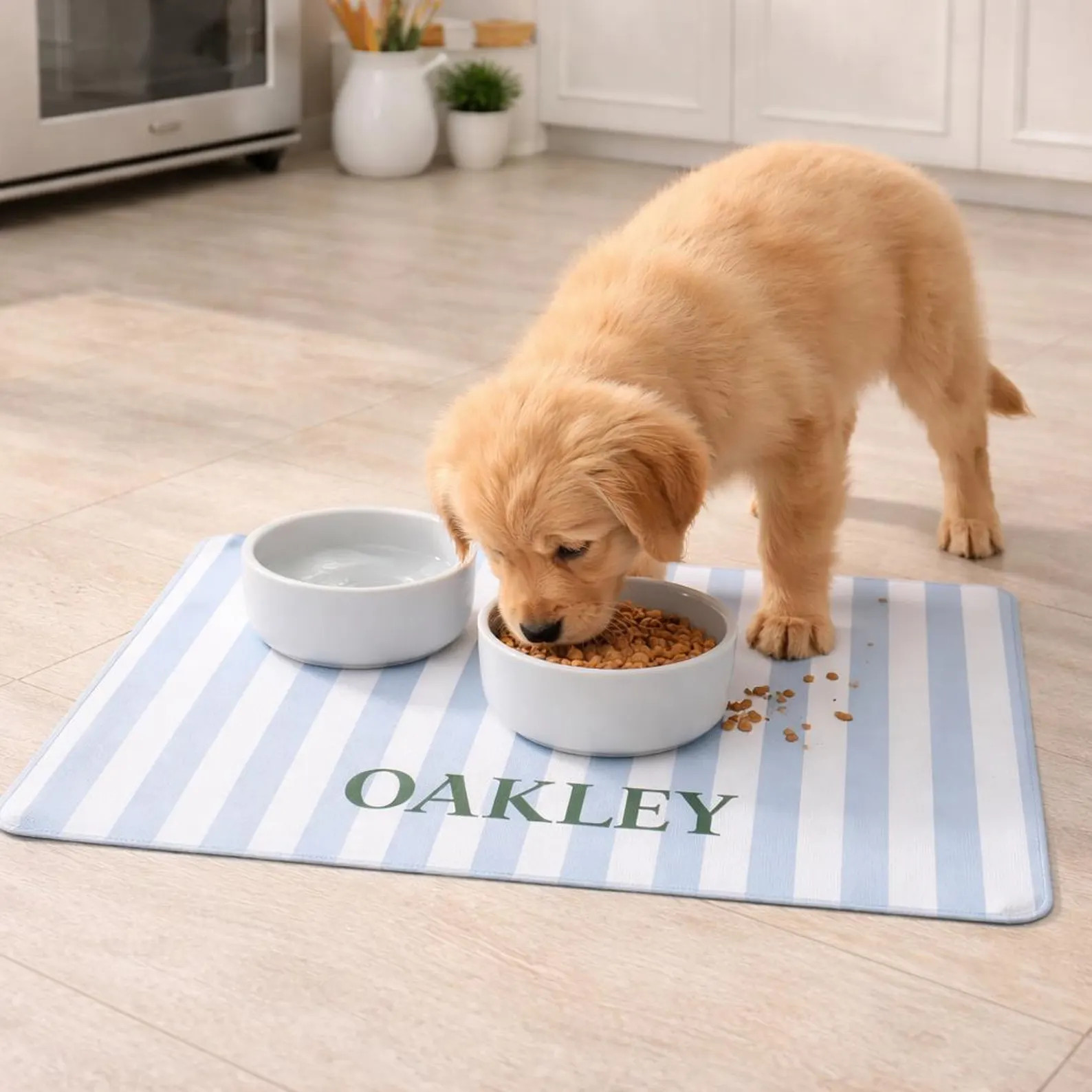 Personalized Dog Bowl Mat with Name, Chinoiserie Style Pet Placemat, Custom Cat or Dog Gift for N... | Etsy (Global)